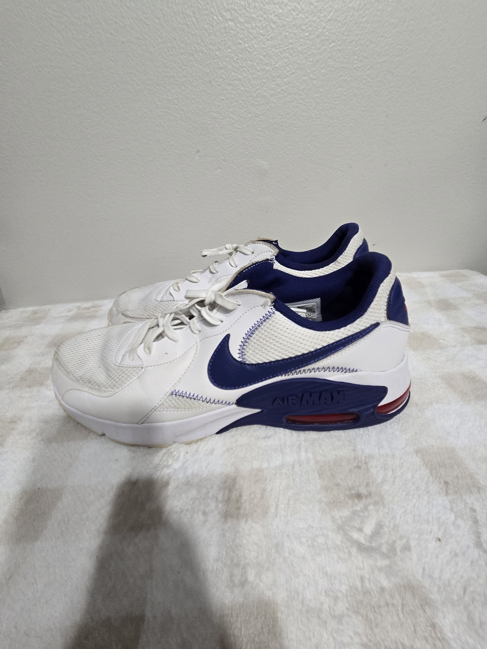 Nike Air Max Excee CZ9168-100 Men’s White/Blue/Red Low Top Mesh Sneakers 13